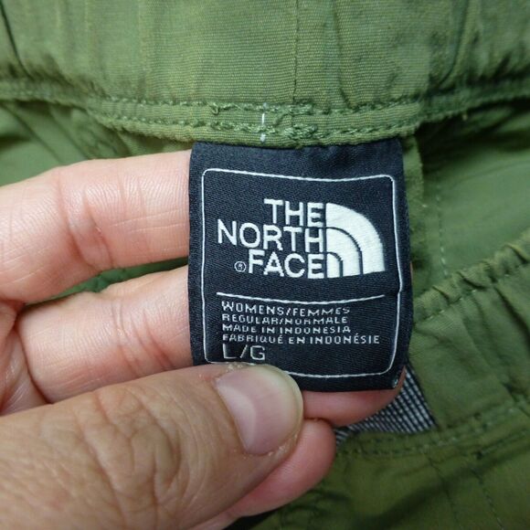 The North Face Shorts Womens Large Green Belted Hiking Outdoor Pockets - Picture 8 of 12
